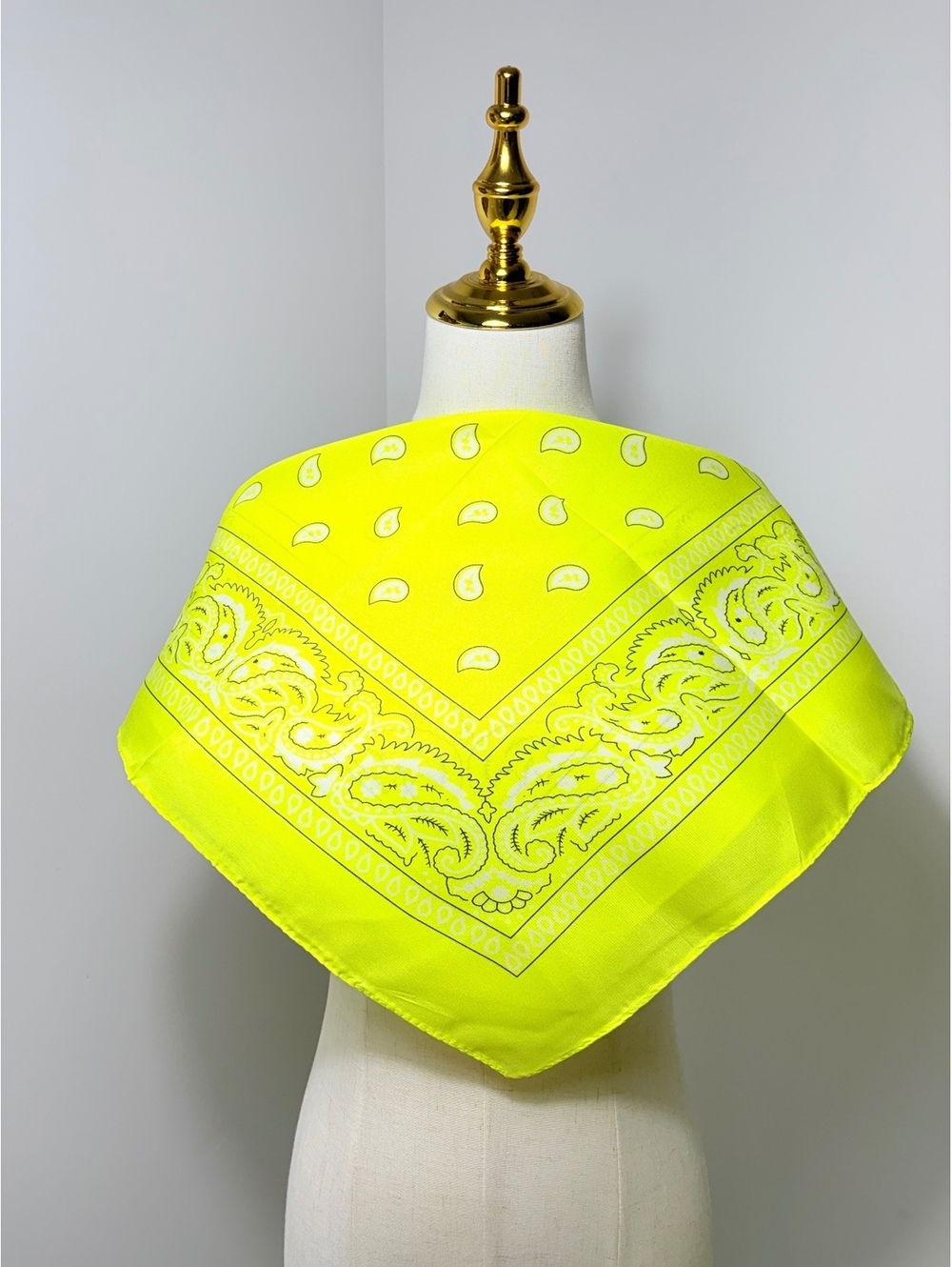 Vibrant Yellow Paisley Bandana Scarf for Women - New Without Tags